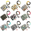 Bull Silicone Beads Bracelet Pu Leather Purse Leopard Print Tassel Cow Wallet Keychain Silicone Beaded ID Card Holder Keychain 1