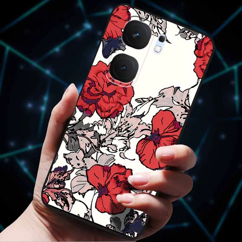 3D Flower Embossed Soft Silicone Phone Case - Stylish Back Cover Shell Bag