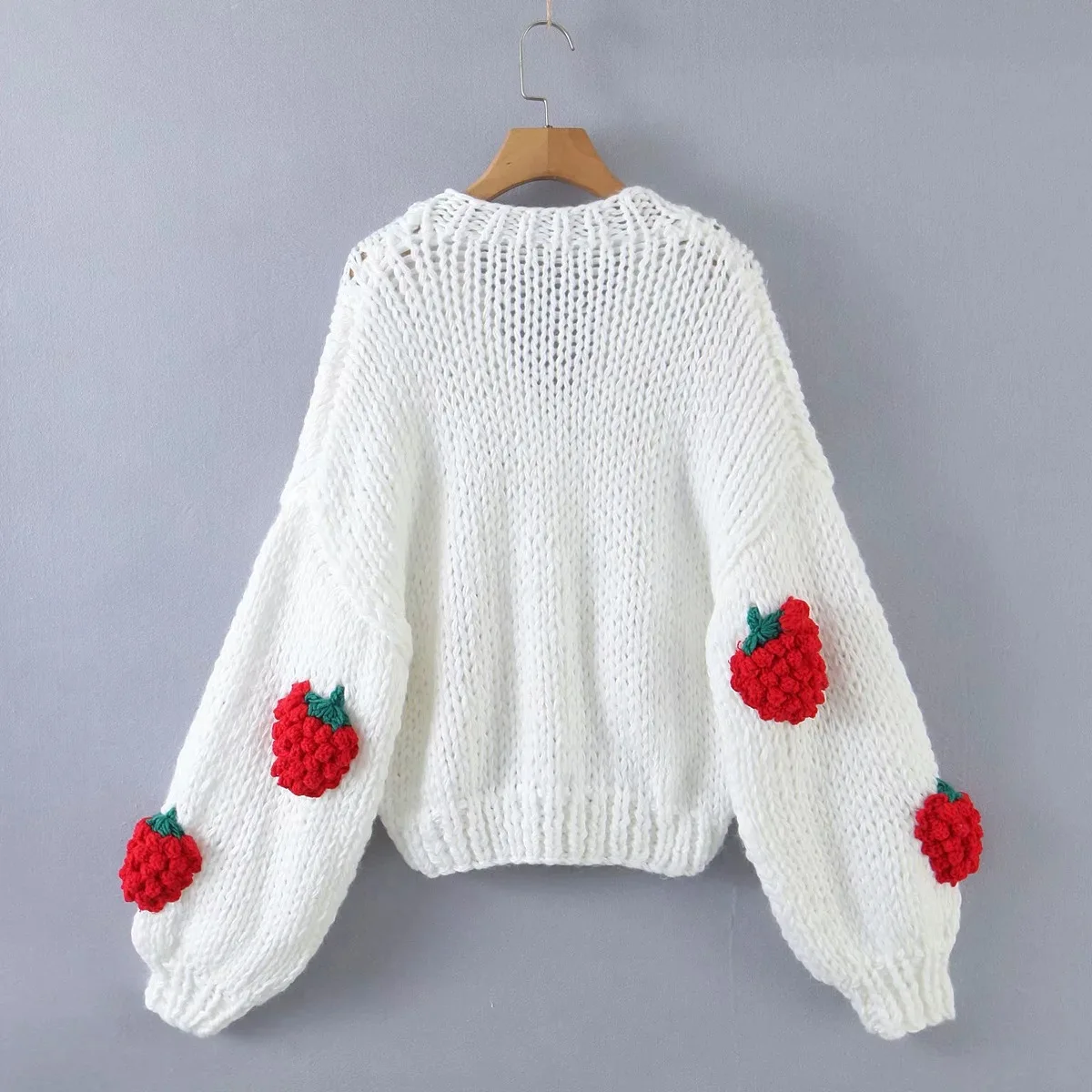 Kawaii Strawberry Knitted Cardigan Sweater - Limited Edition