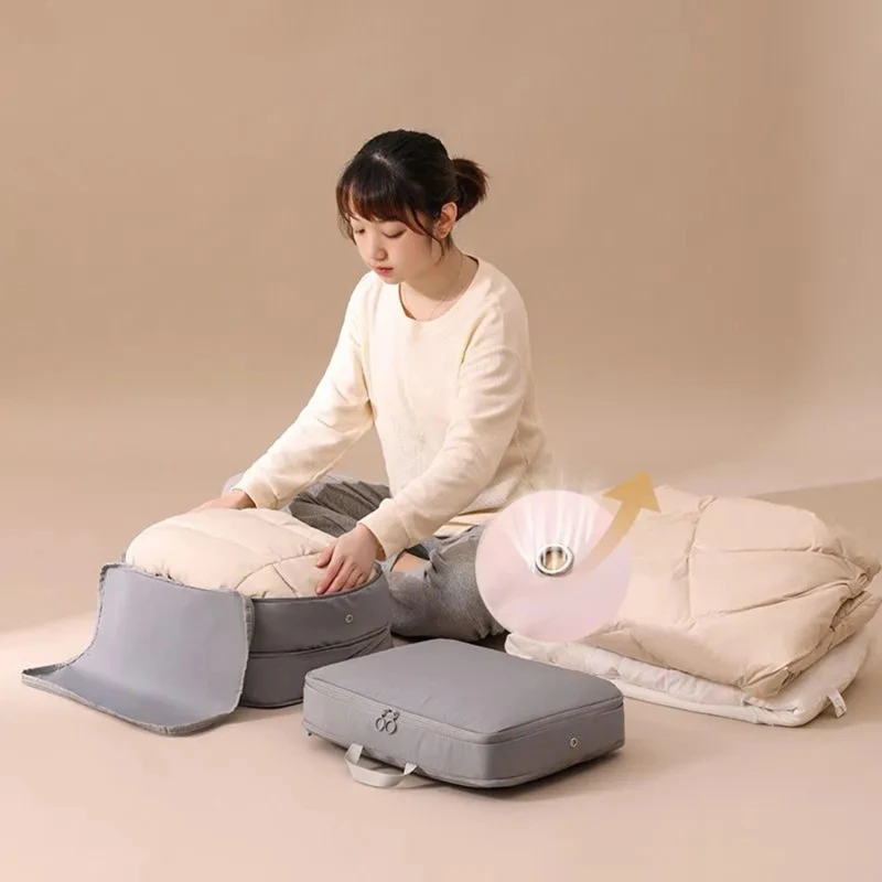 Compression Packing Cube Wardrobe Drawer Puffer Jacket Storage Foldable Luggage Suitcase Organizer Compressed Travel Clothes Bag 4