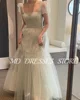 MD A-line Fairy Mint Green Wedding Dresses Puff Short Sleeves Bride Gowns Korea Tiered Photoshoot Square Neck Customized 2025 5