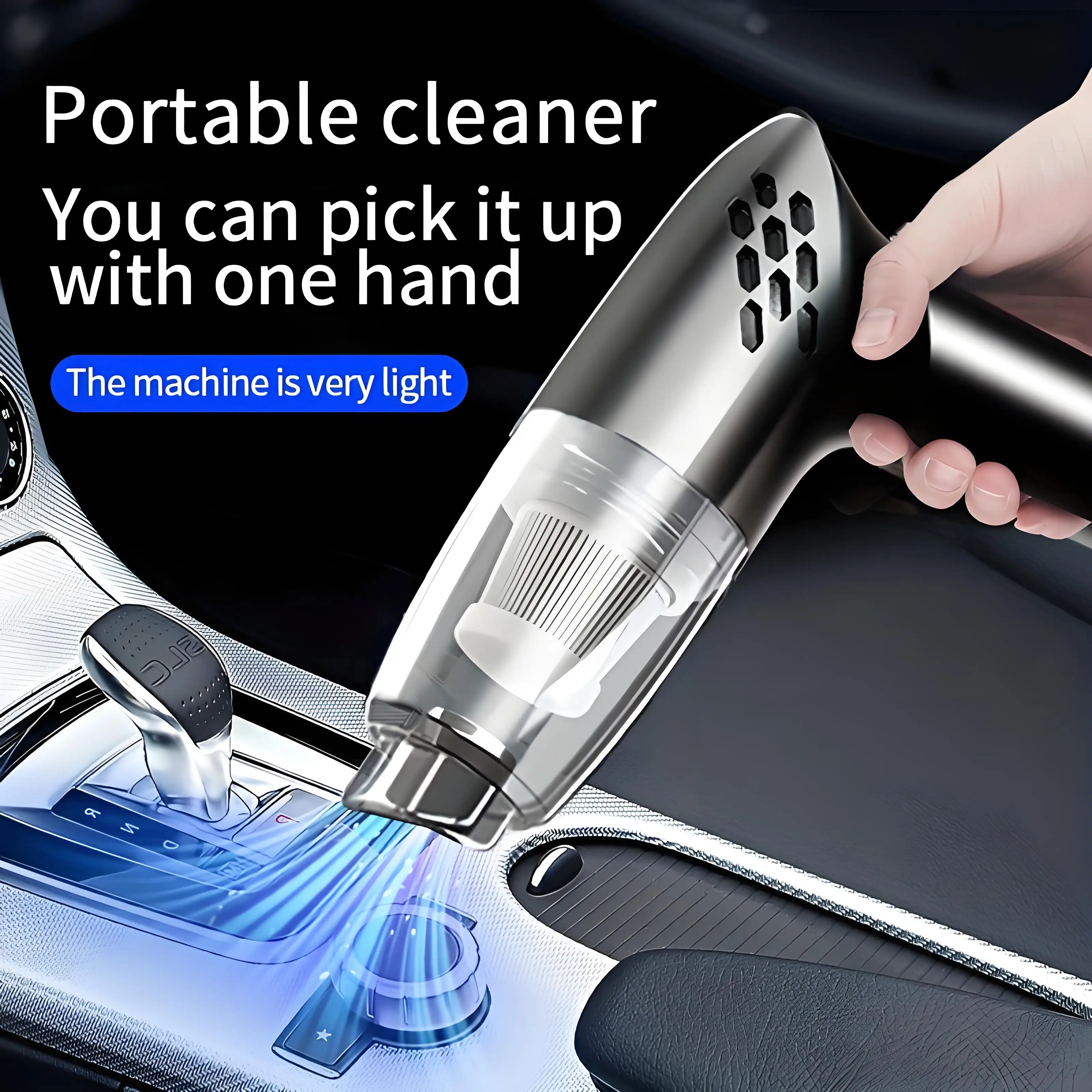 Car Vacuum Cleaner 2980000 RPM High Power 380W Professional Portable Vacuum Cleaner with Dual Use for Blowing and Drying