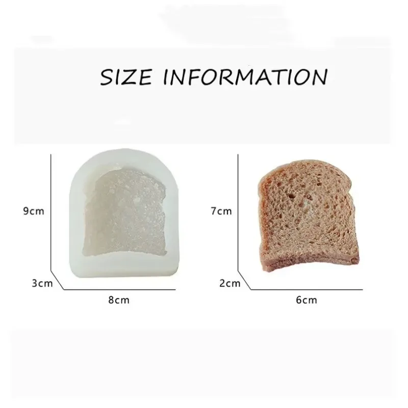 Toast Silicone Mold Bread Mold Simulation Mini Toast Slice Silicone Mold Biscuit Cake Chocolate Aromatherapy Candle Mold