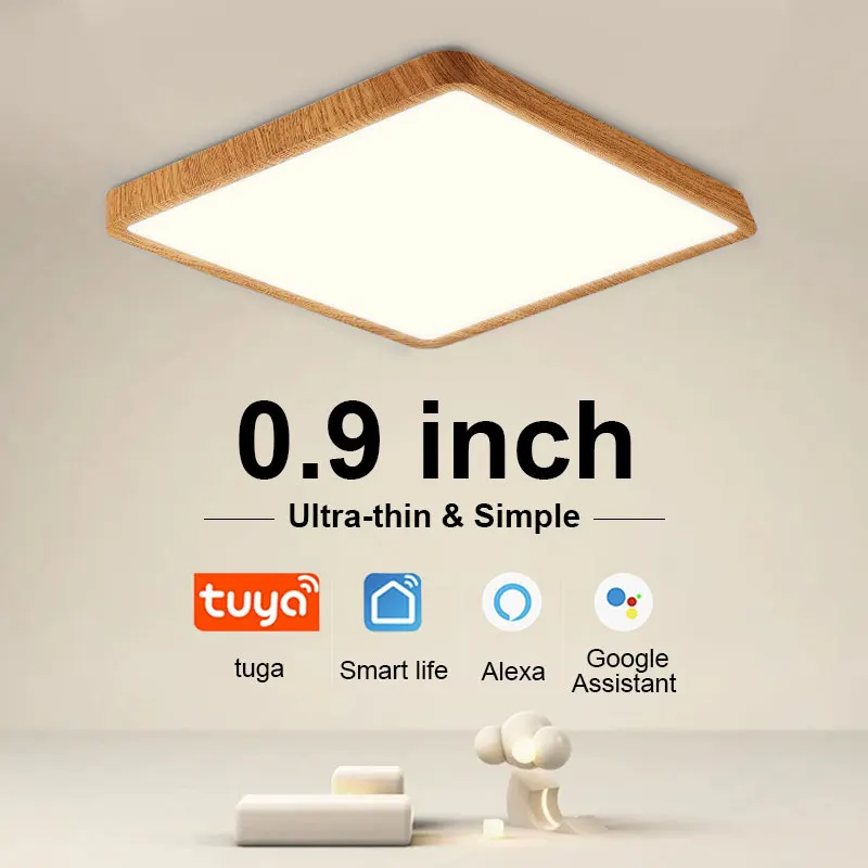 Tanie Tuya inteligentna dioda LED lampa sufitowa kwadratowy cienki 0.9 calowy sklep
