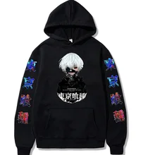 Tóquio ghoul anime hoodie ken kaneki gráfico casual moda manga longa pano de grandes dimensões estética gráfico hip hop pulôver unisex