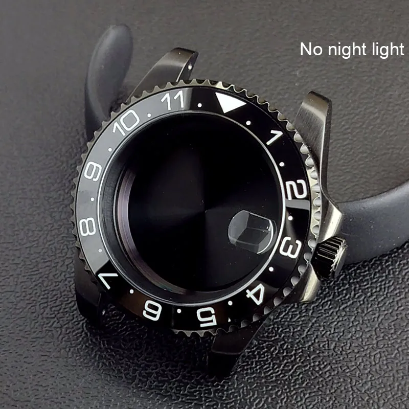 40MM Sapphire Glass GMT Bidirectional Rotation Watch Case with Accessories