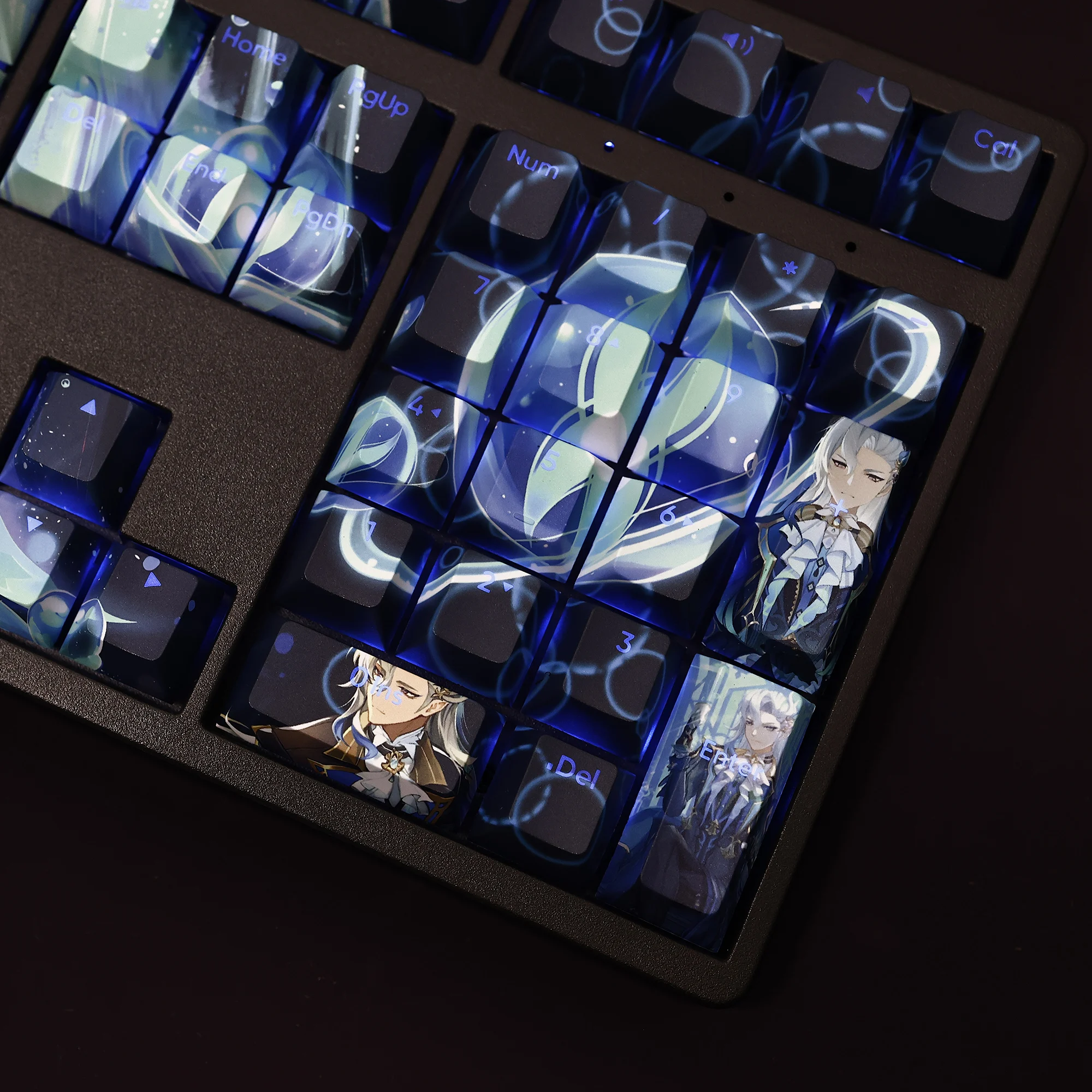 Neuvillette-teclado Mecânico Impacto Genshin 108 Key Cap Pbt Dye Luz Sublimação Transmitindo Cherry Switch Cross Cover - Imagem 6