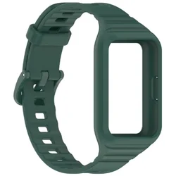 Durable Silicone Sport Wristband - Adjustable Strap for Galaxy Fit 3 Fitness Accessory (Deep Green Green)