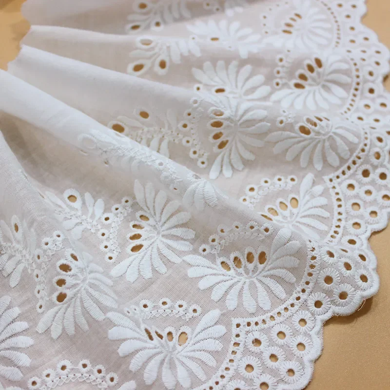 1/2/5 Yard Cotton Embroidery Lace Openwork Cotton Cloth DIY Clothing Accessories Curtains width 20cm lace fabric lace sewing accessories lace sewing supplies lace accessories lace garment accessories cotton fabric clothing accessories clothing craft accessories