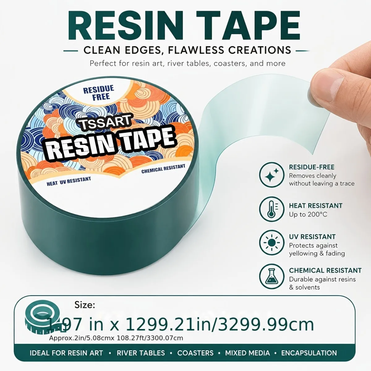 Epoxy Resin Release Tape - Durable, Heat-Resistant, Easy Peel-Off