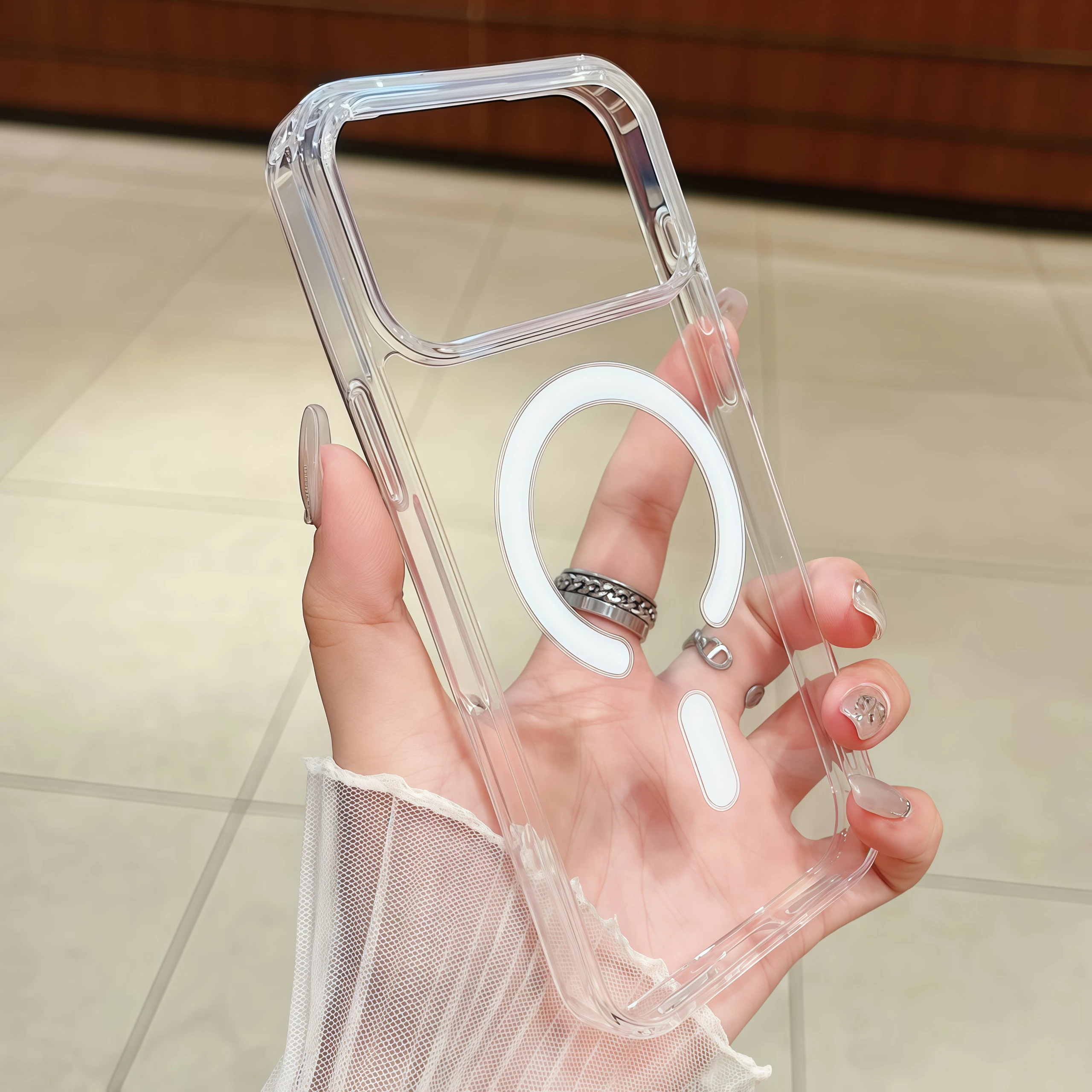 Premium Transparent Wireless Charging Phone Case with MagSafe Compatibility