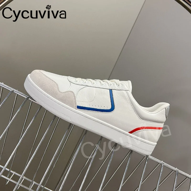 

New Platform Sneakers Men Women Real Leather Casual Flat Male Shoes Women Lace Up Designer Lover's Runners Daddy Shoes Men