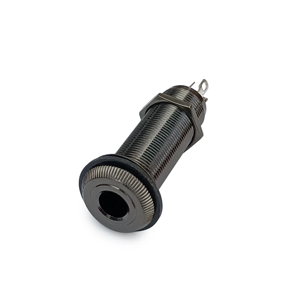 High-Quality Brass Stereo Guitar Output Jack - Anti-Noise Ribbed Tube Design