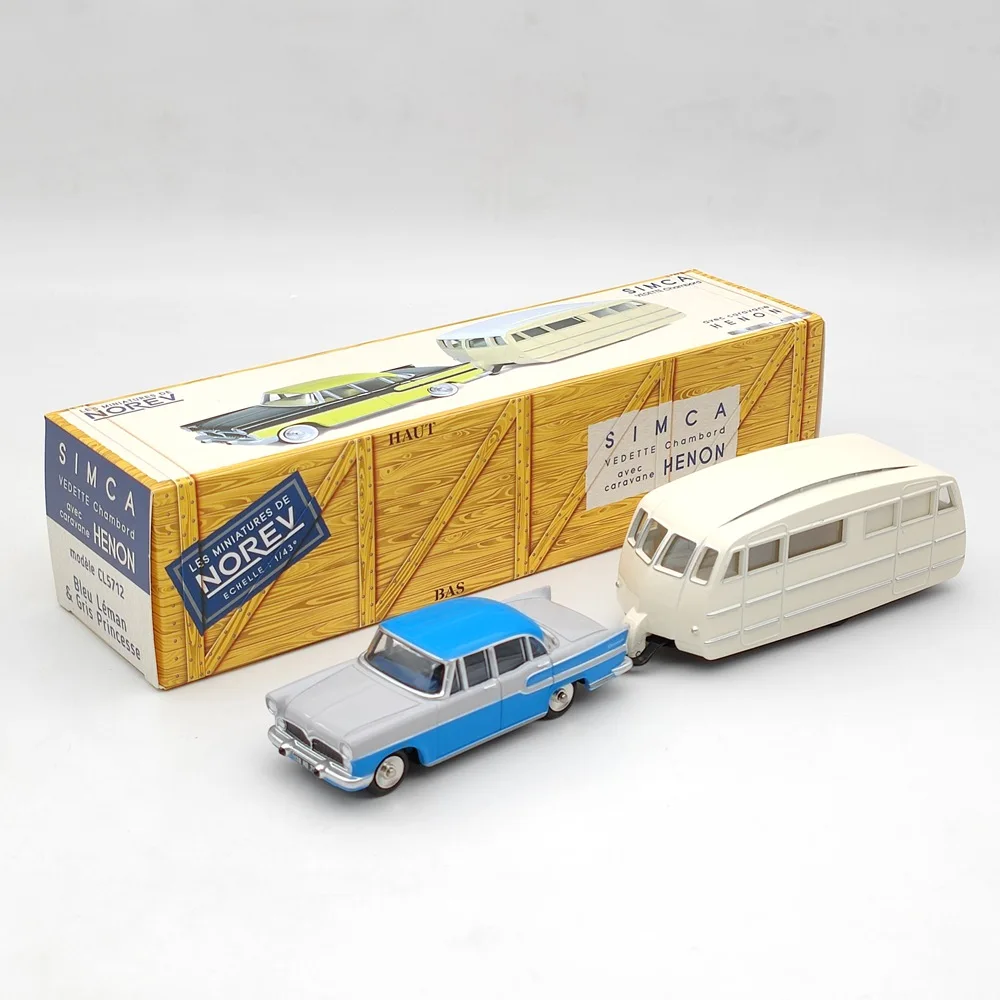 1/43 Norev Simca Vedette Aimord 1958 E Caravane Henon Cl5712 Modellino Auto Collezione Limitata Regalo