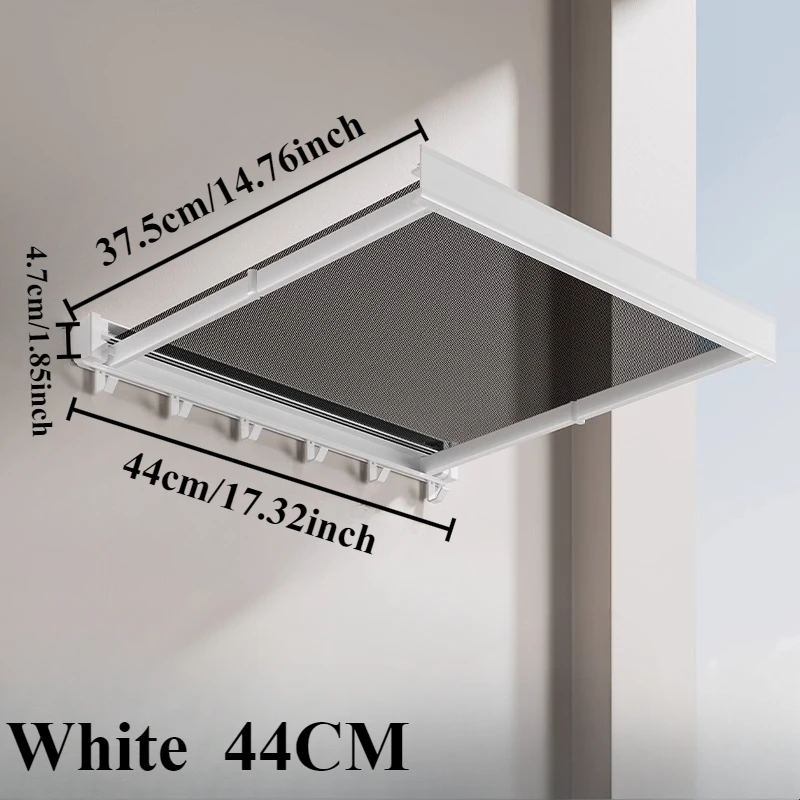 Clothes Drying Rack Collapsible of Aluminum Clothes Drying Net Tape Hook Balcony/Window/Bathroom Save Space Bathroom Accessories