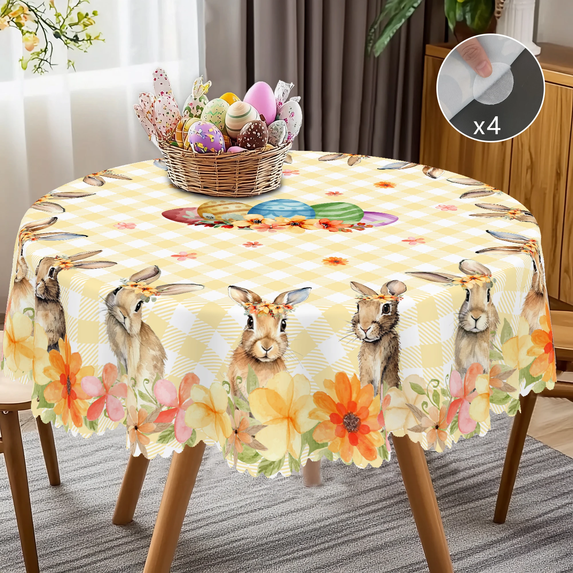 Easter Square Tablecloth 1 Piece 5 Sizes for Home Kitchen Terrace