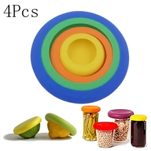 

4PCS Kitchen Silicone Lid Reusable Sealed Food Packaging Telescopic Lid Keep Sealed Bowl Fresh Elastic Packaging Lid Fruit Cover