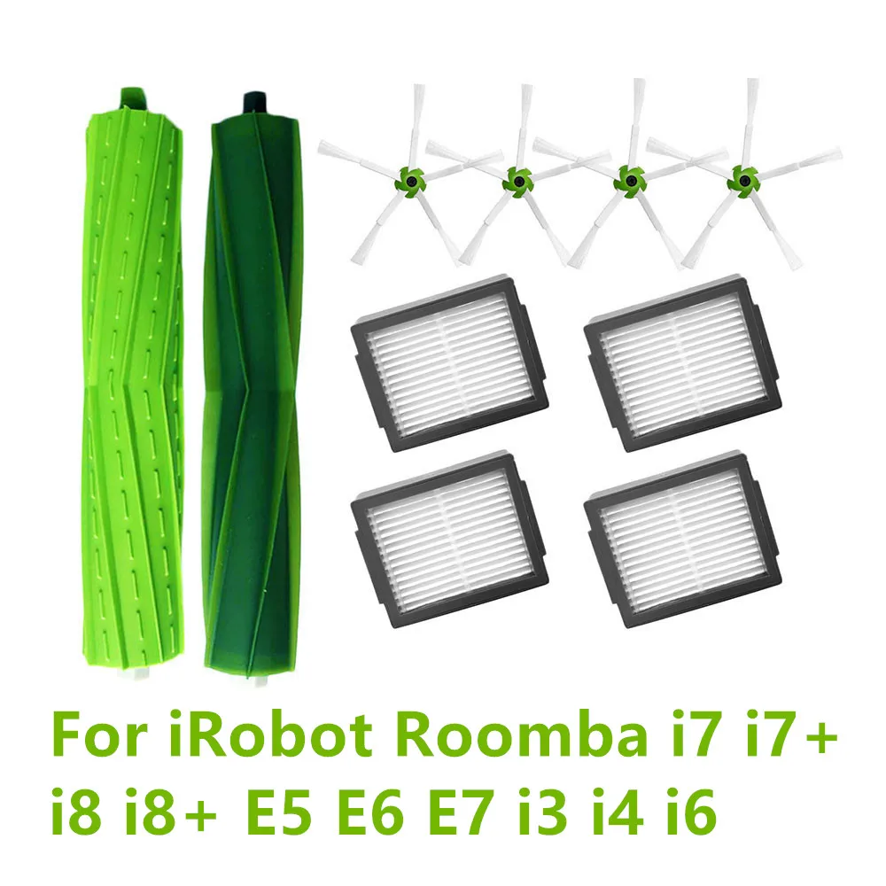 

Боковые щетки + Hepa фильтр + основная щетка для iRobot Roomba i7 + i8 i8 + E5 E6 E7 i3 i4 i6, аксессуары для робота-подметания, 10 шт./комплект