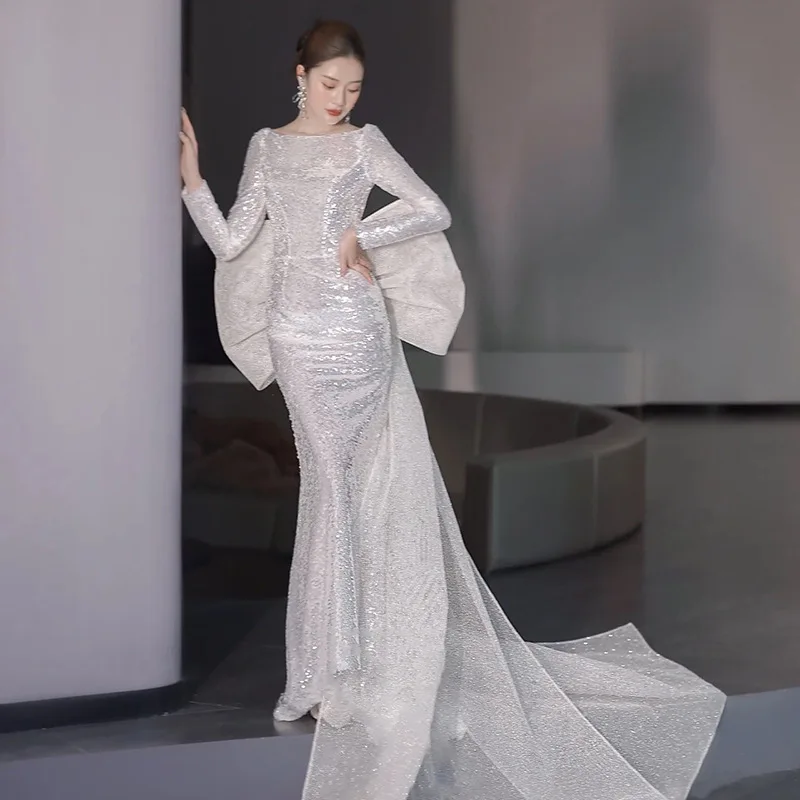

J44 Evening dress light luxury niche dignified