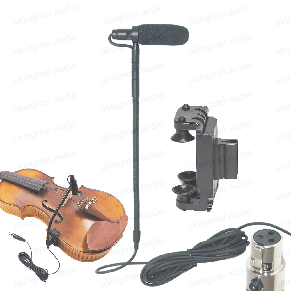 Professional Musical Instrument Condenser Gooseneck Microphone System For Guitar Saxophone Violin Piano Cello Bass Clarinet