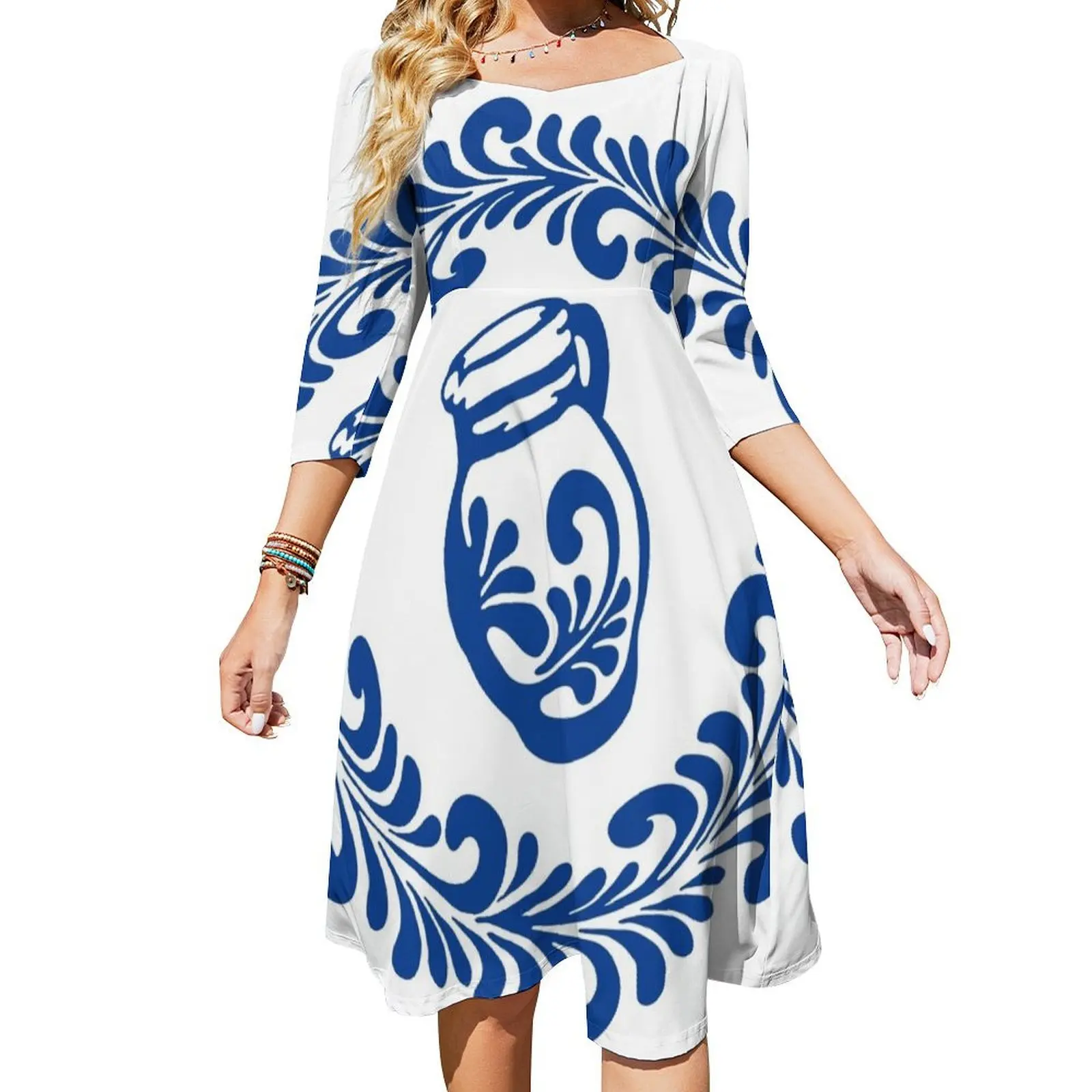 

Женское вечернее платье с цветочным принтом, расклешенное платье с цветочным принтом