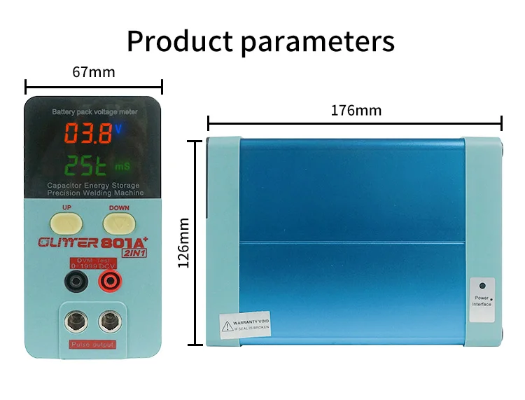 GLITTER 801A+ Battery Spot Welder Spot Welding Machine Integrated Small Energy Storage with 70A/70BN spot Welding pen 6