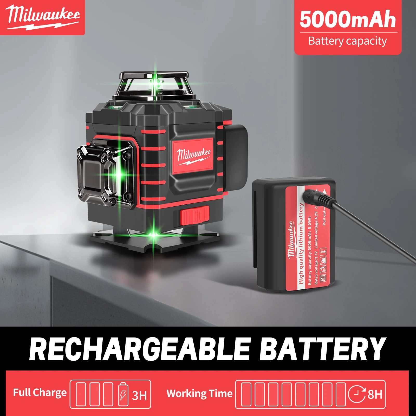 Rechargeable 360° Green Laser Level 2