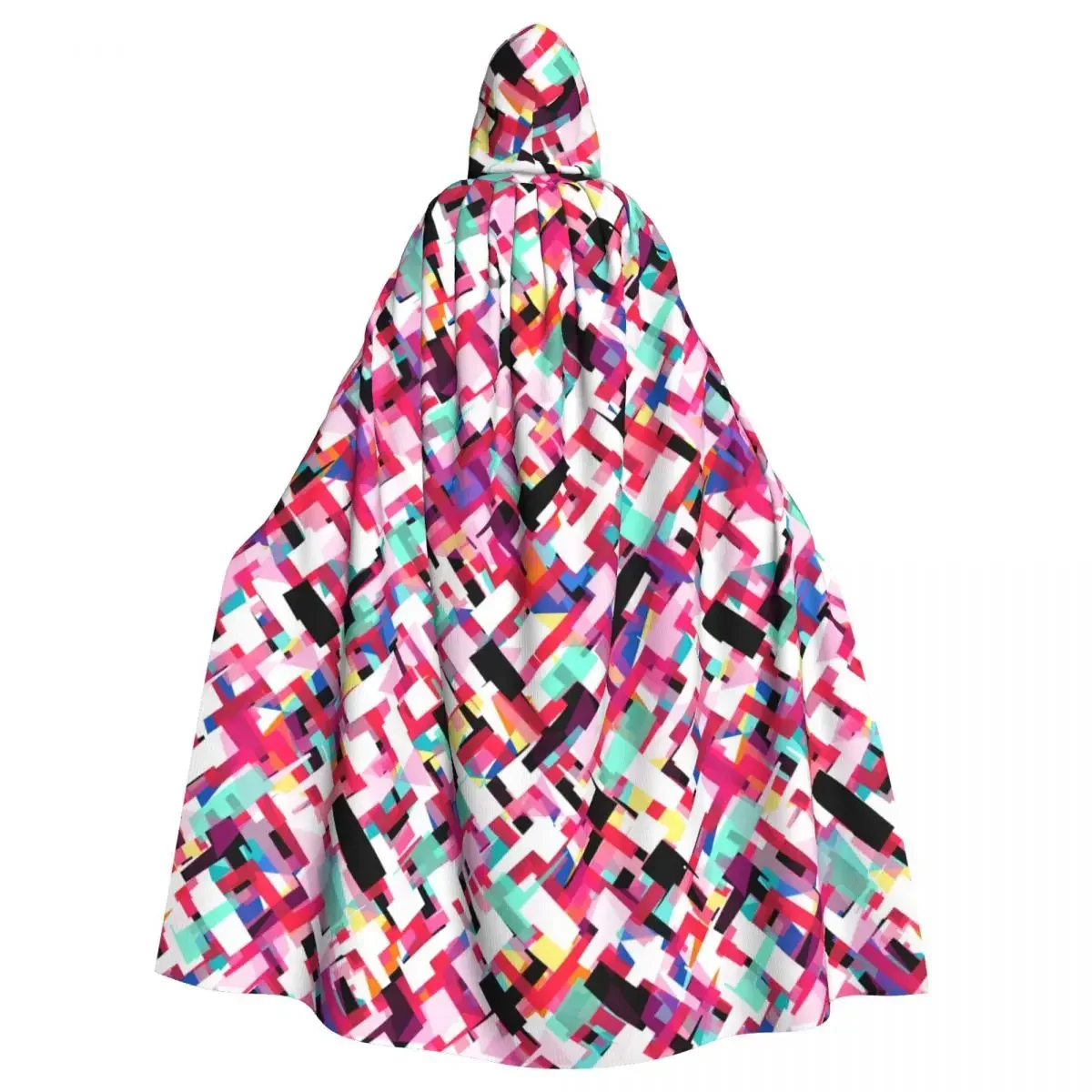 

Long Cape Cloak Abstract Colorful Arts Hooded Cloak Coat Autumn Hoodies