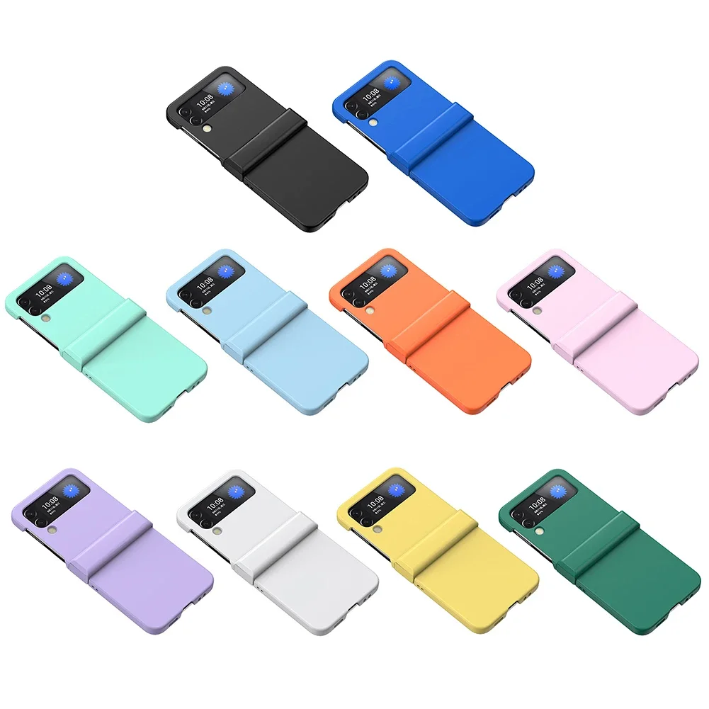 For Samsung Galaxy Z Flip3/4 5G Phone Case Macaron Color Plastic Foldable Soft-Touch Back Protective Cover for SamsungZ Flip3 4