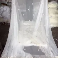 1PC Exquisite Bead Embroidery Screen White Screen Matched with Screen Bedroom Window Finished Product Good Hanging Feeling 2