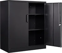 Metal Storage Cabinet  Adjustable,Office Cabinet Locking Tool Cabinets,Kitchen Small  Height Storage Cabinet Cupboard 36"H 1