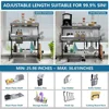 Over Sink Dish Drying Rack, 3 Tier Adjustable Length (20.87'' to 37.6'') Stainless Steel Large Storage Kitchen Dish Rack 3
