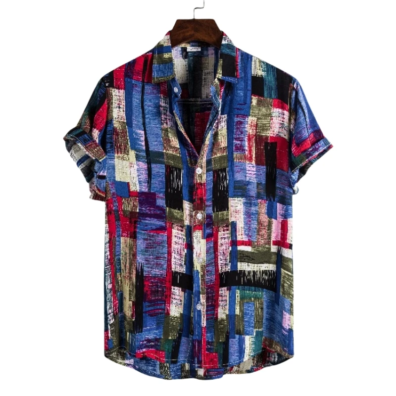 Hawaiian Shirts Men's Oversize Shirt Man Fashion Clothing Blouses Social T-shirts Free Shipping Luxury Cotton High Quality Polo
