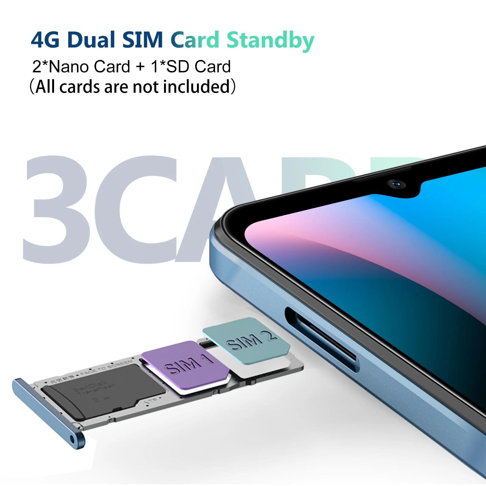 XGODY X18 ,4G Smartphone Android,6.3 Inch,2+16GB ROM,4000mAh Battrey,Cell Phone,Dual SIM 4Core,8MP,Mobile Phones,Free Case Films 6