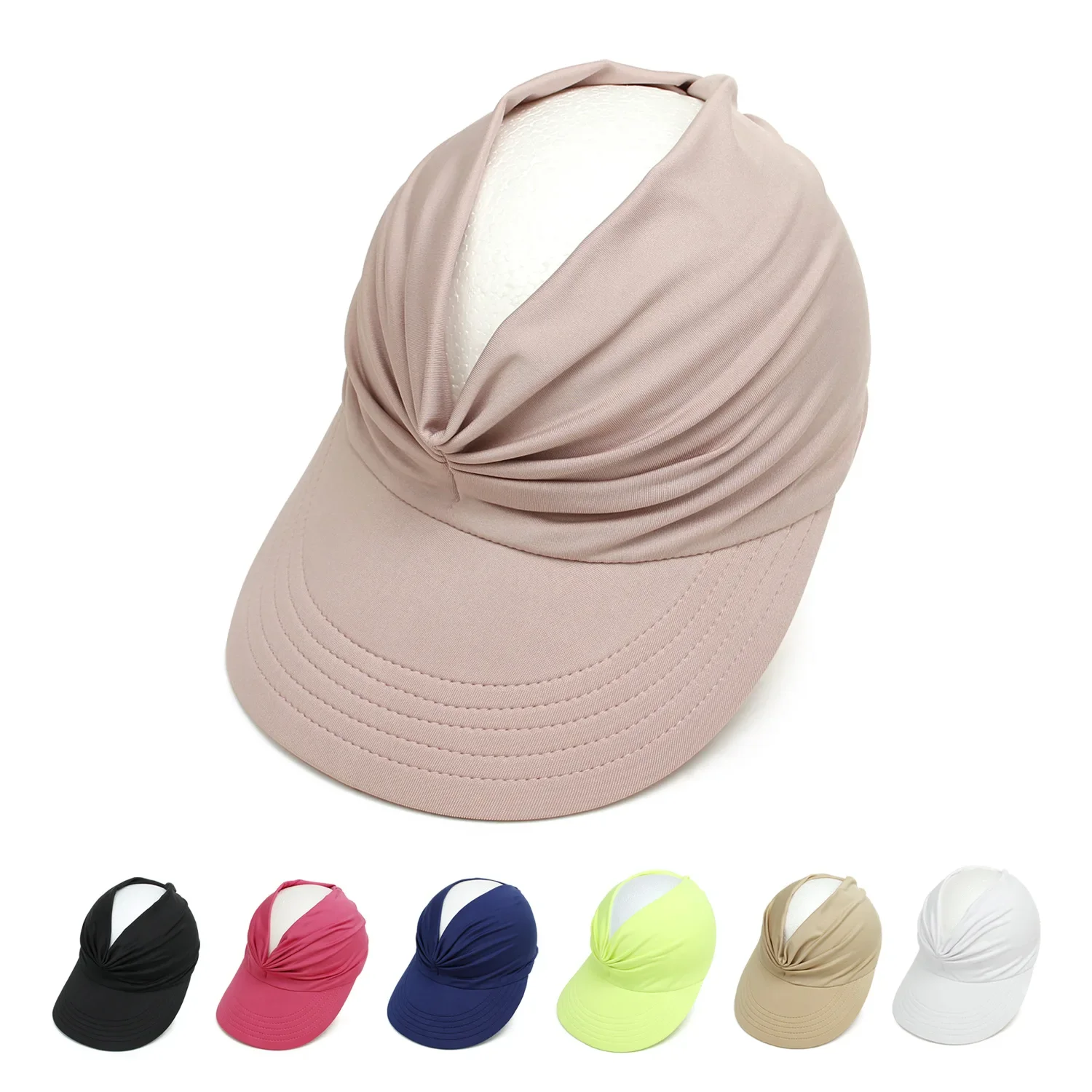 Summer Women Visor Sun Hats UV Protection Sunshade Beach Caps Breathable Outdoor Sports Tennis Golf Running Sunscreen Hat Caps