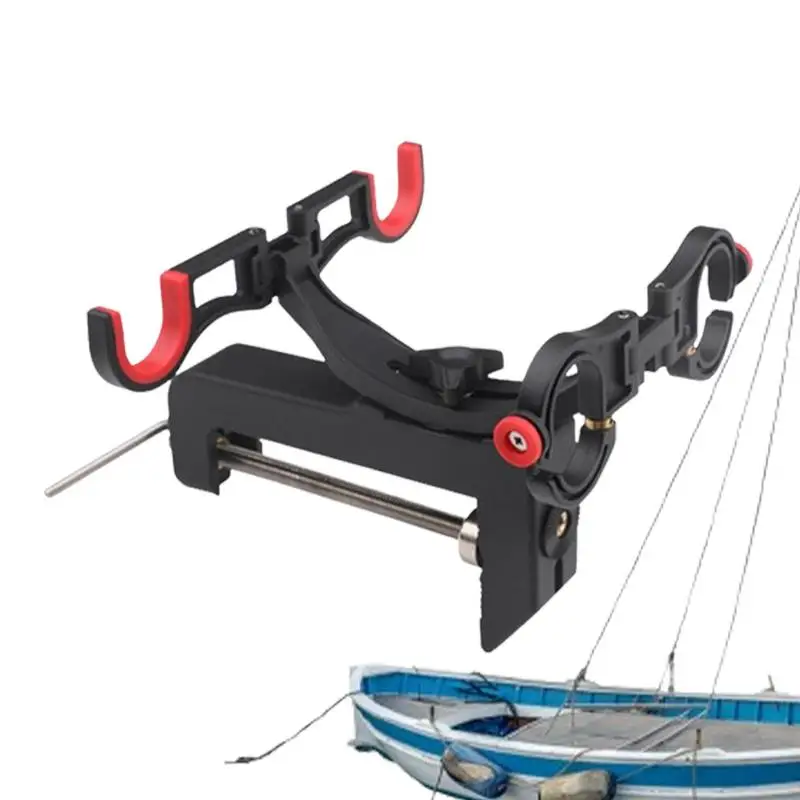 

Boat Fishing Rod Stand Boat Bank Fishing Pole Adjustable Holder Fishing Support Equipment For Double Fishing Rods With 90