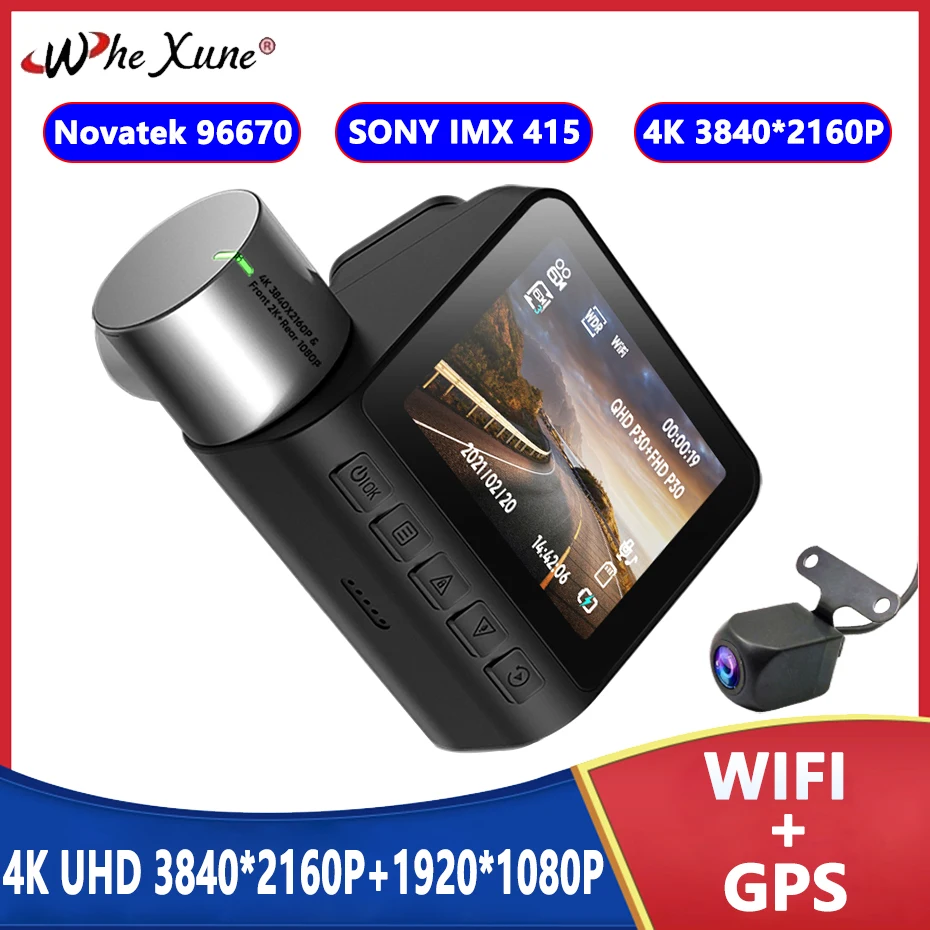 

Видеорегистратор Novatek 3840, 4K, 1080P, 2 дюйма, GPS, Wi-Fi