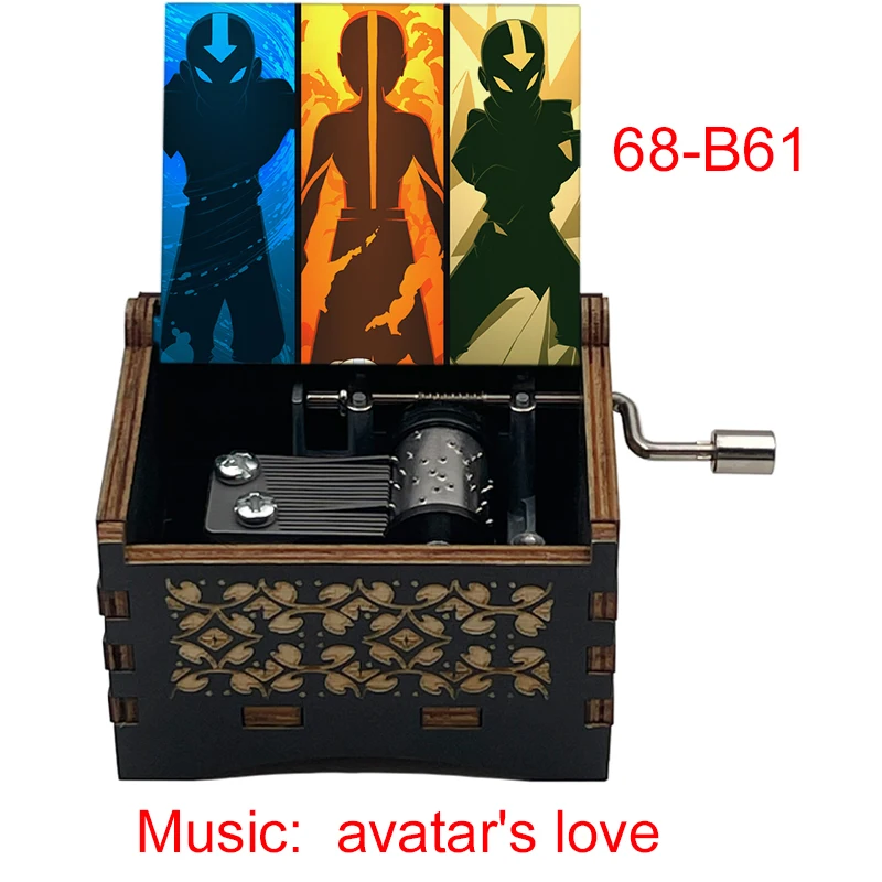 Avatar The Last Airbender Color Printing Wooden Music Box Melody Avatar's Love Hand-operated Type Movement Home Decoration Gift