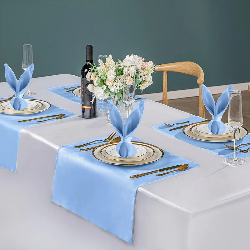 6PCS Satin Napkin Silk Serving Table Decor Napkins Dinner Towel for Wedding Banquet Party Restaurant Decoration Table Napkins