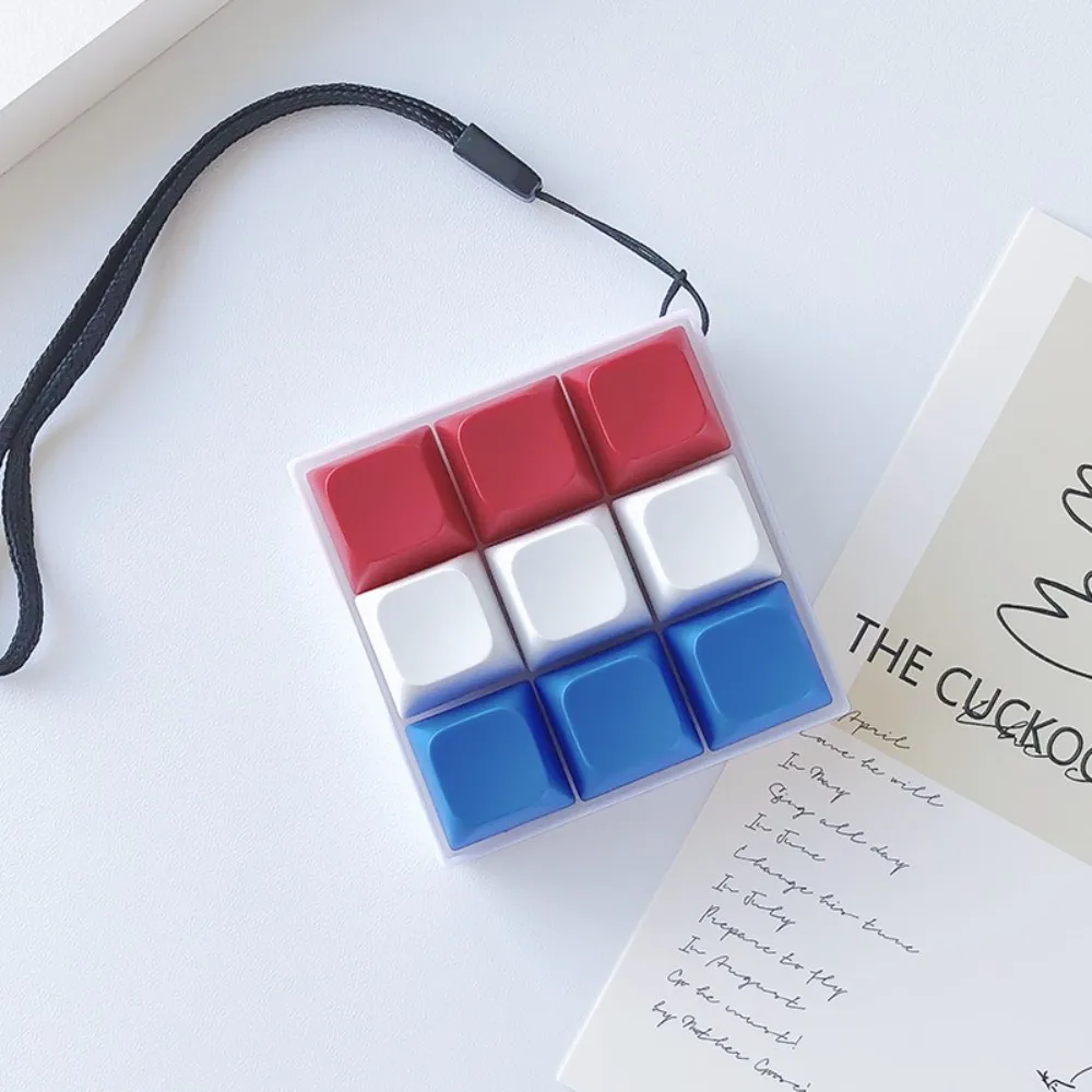 Relaxing DIY Keyboard Fidget Keychain Keycap Relief Stress Finger Keyboard Caps Keys Button Pass The Time Pinch Toy Adult