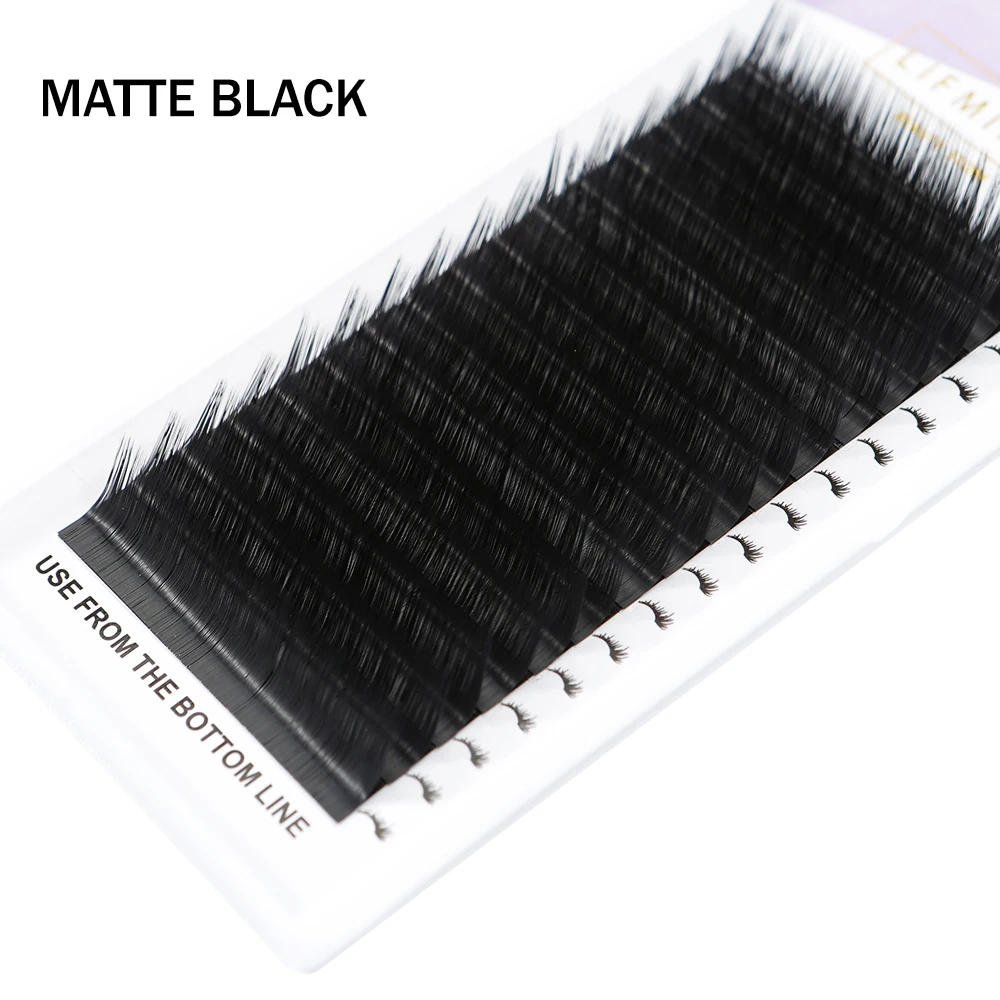 16rows/case 9-14mm premium natural synthetic mink individual eyelash extension Shaped Makeup