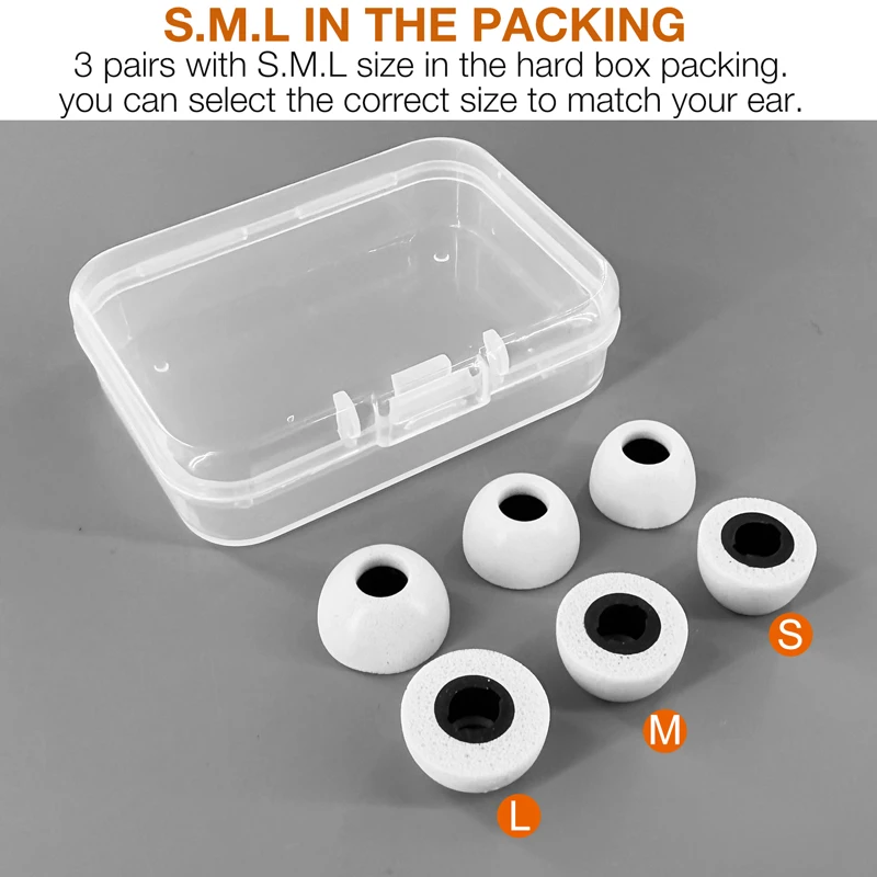 Replacement Memory Foam Eartips for Technics EAH-AZ100 Wireless Earbuds, Black Foam Ear Tips