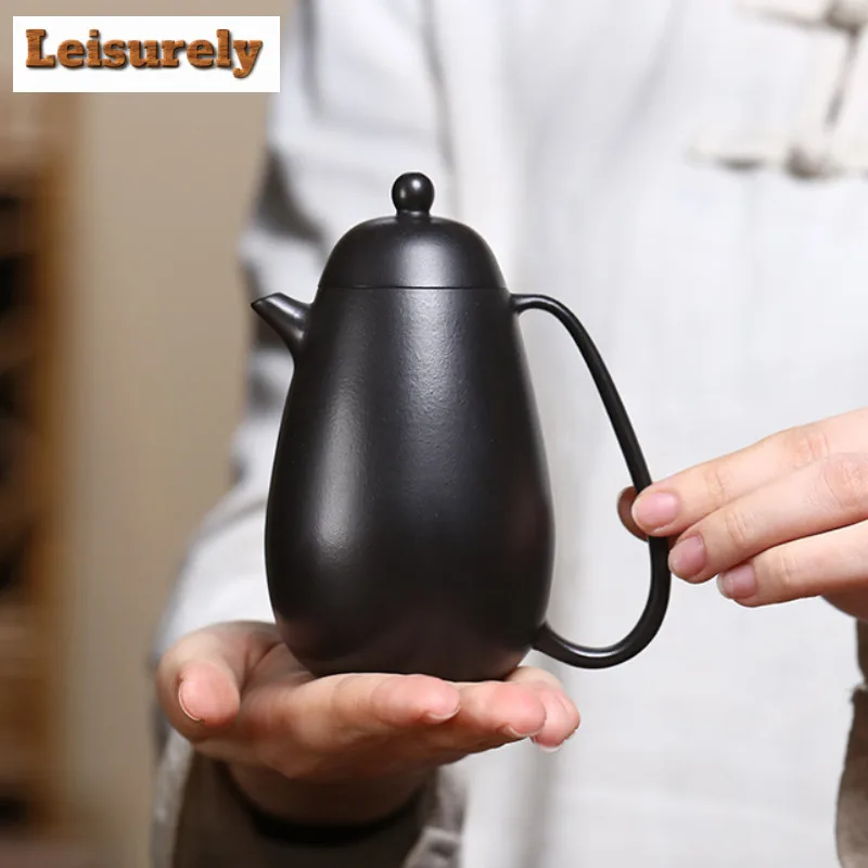 190ml Classic Yixing Purple Clay Teapots Handmade High Dragon Egg Pot Raw Ore Zhu Mud Kettle Zisha Tea Set Tea Items Decoration