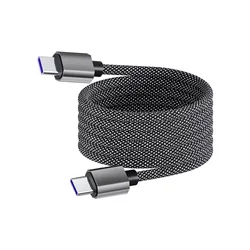 65W Magnetic USB - C to USB - C Fast Charging Braided Cable with Anti - Winding Design (Type C to C)