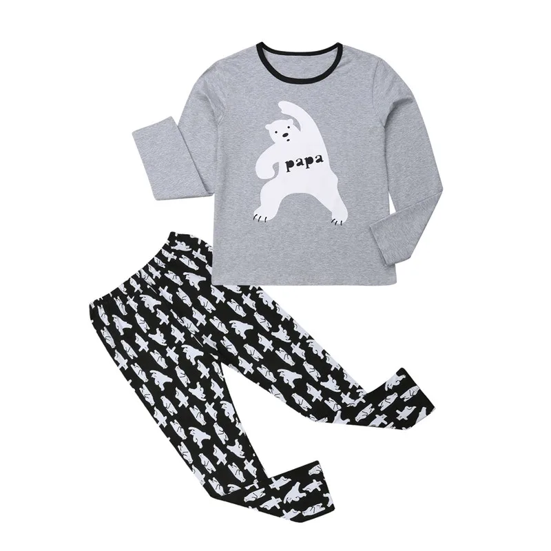 Matching Family Pajamas Set Bear Print Family Sleepwear Collection Christmas Sleepwear Nightwear Long Pajamas Set
