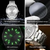 OPK 6038 Men's Watch Silver Stainless steel Deep Waterproof Calendar Man Hand Clock 5