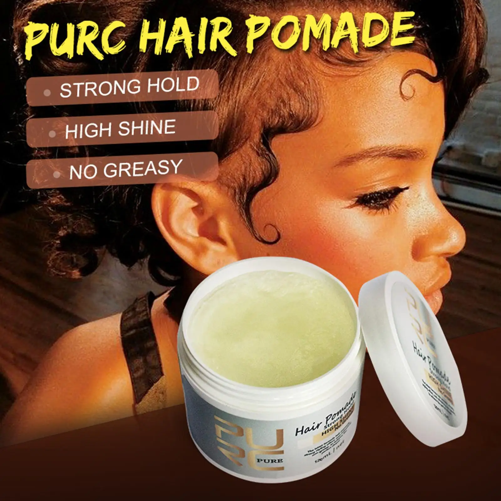 PURC Retro Style Hair Care Oil Fluffy Men's Hair Styling Wax Smooth Shine Oil Hold Gel Head Strong Cream Z8Q4