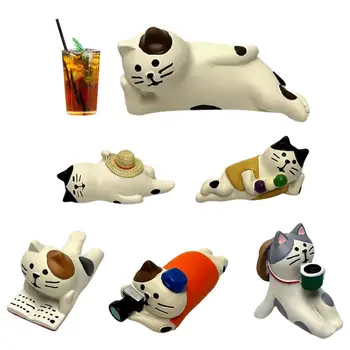 Statuetta di Gatto per Auto, Decorazione per Cruscotto, Accessorio in Resina per Interni Auto, Ornamento per Camper, Auto e SUV