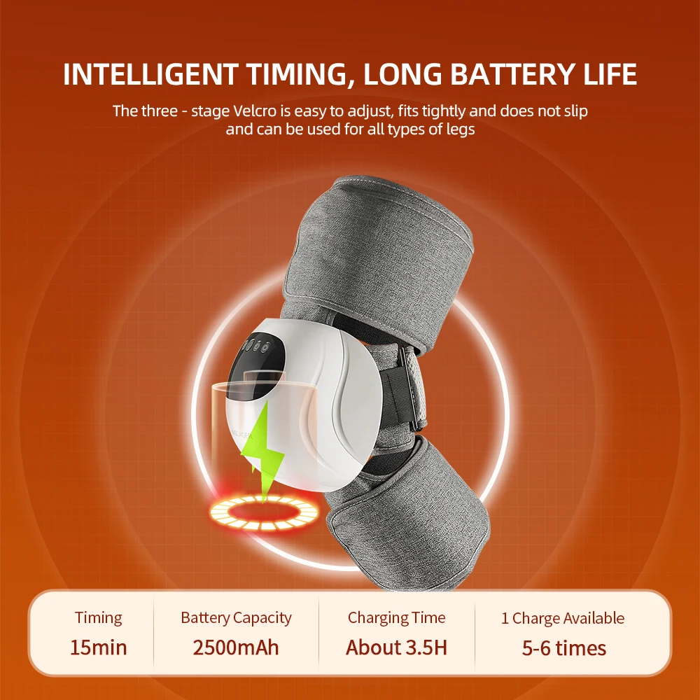 Smart Hot Compress, massaggiatore rilassante per ginocchia, rotula, tesoro, laser a infrarossi, massaggiatore per gomiti e spalle, allevia il dolore articolare e la rigidità_voghion.com