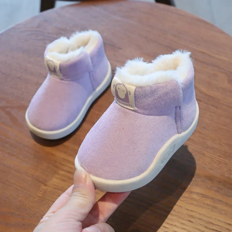 Winter Baby Girls Boys Snow Boots Infant Toddler Shoes Warm Plush Outdoor Children Boots Soft Bottom Non-slip Kids Cotton Shoes